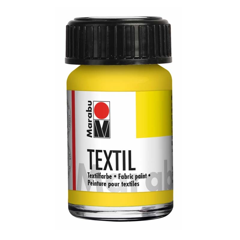 Set 6x15 ml culori textile pe bază de apă, cu pensulă inclusă, Marabu