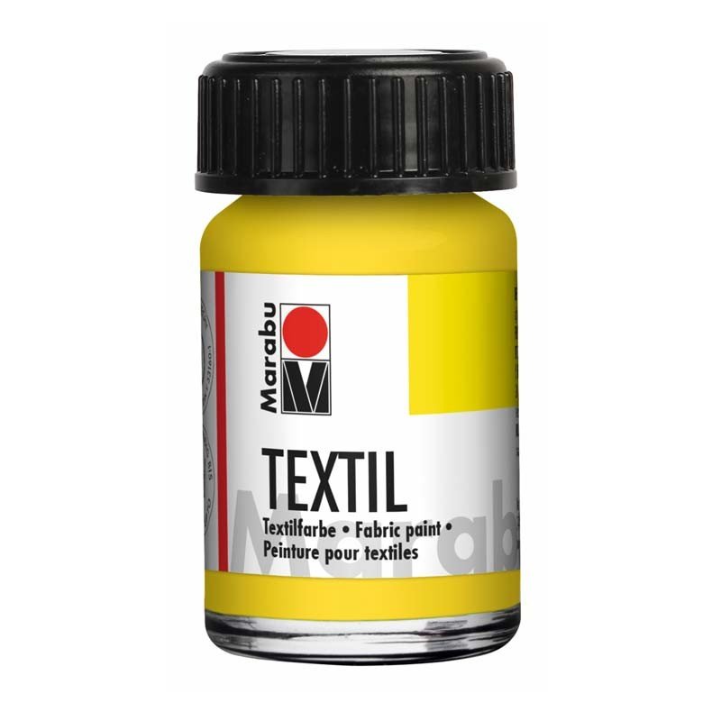 Set 6x15 ml culori textile pe bază de apă, cu pensulă inclusă, Marabu - Pictorul Fericit