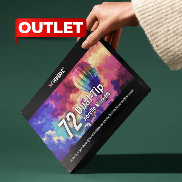 Set 71 de markere acrilice Pamaker, cu vârf dublu OUTLET - Pictorul Fericit