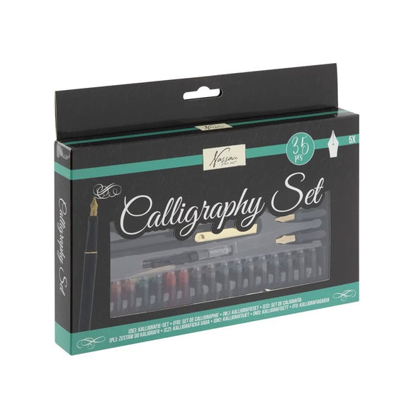 Set de caligrafie Nassau Fine Art, cu 35 accesorii