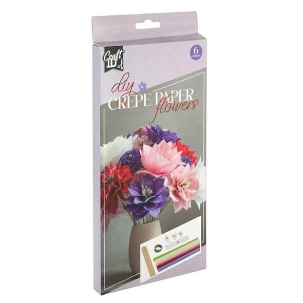 Set creativ Craft ID, confecționare flori din hârtie creponată, 6 culori, 20x25 cm - Pictorul Fericit