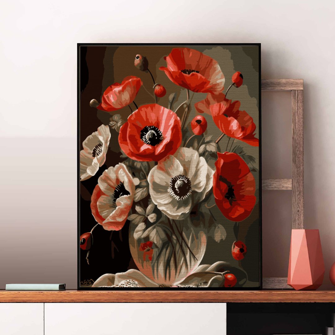 Splendoarea macilor (Poppy Splendor) - Pictură pe numere – Pictorul Fericit
