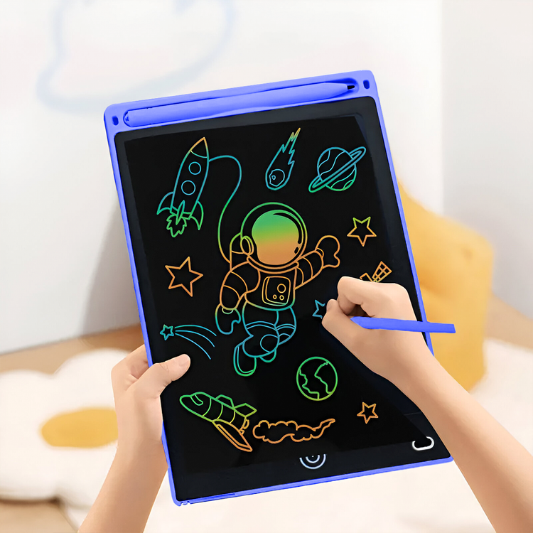 Tabletă LCD de desen pentru copii, ecran 10 inch, stilou inclus, rosu/albastru, 26 cm