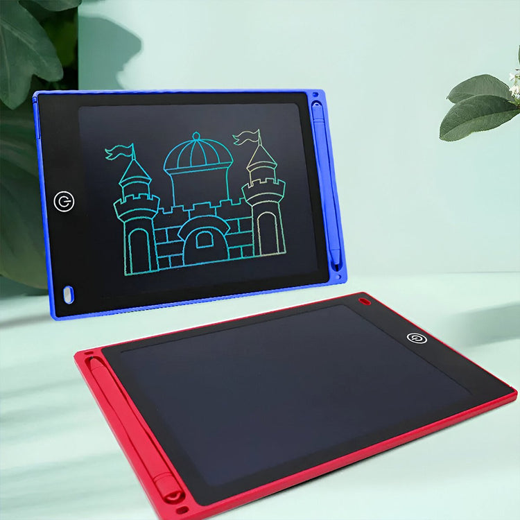 Tabletă LCD de desen pentru copii, ecran 10 inch, stilou inclus, roz/albastru, 26 cm - Pictorul Fericit