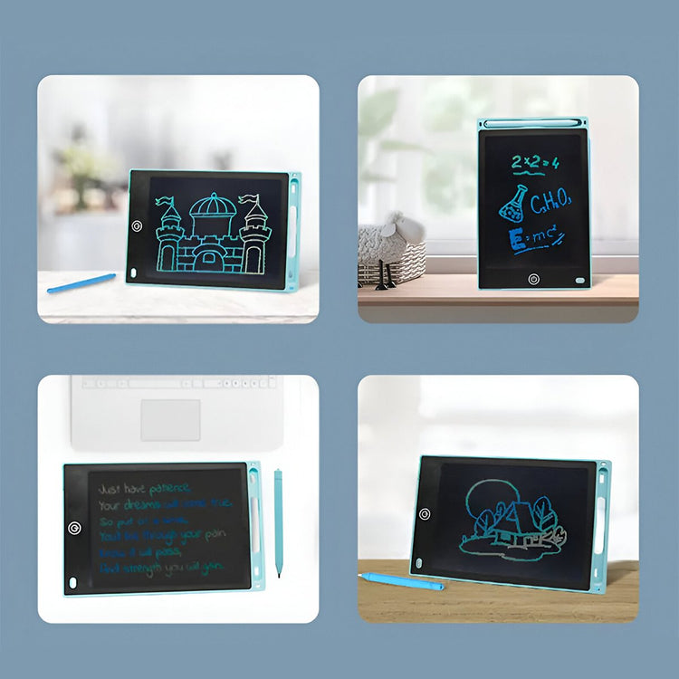 Tabletă LCD de desen pentru copii, ecran 10 inch, stilou inclus, roz/albastru, 26 cm - Pictorul Fericit