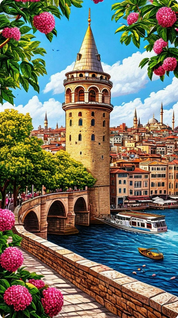 Turnul Galata - Pictură pe numere - Pictorul Fericit