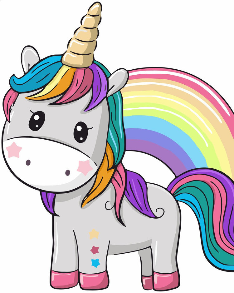 Unicornul Vesel (Happy unicorn) - Pictură pe numere - Pictorul Fericit