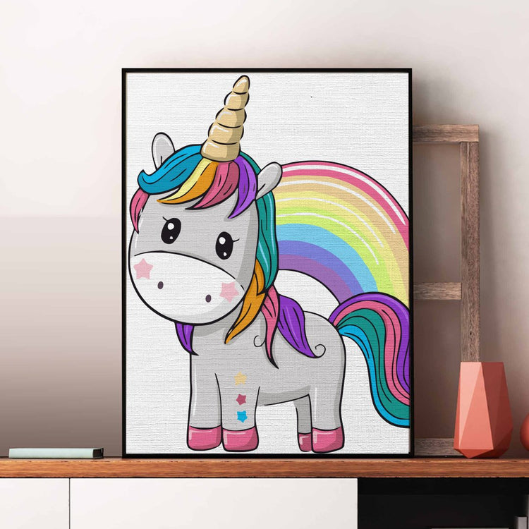 Unicornul Vesel (Happy unicorn) - Pictură pe numere - Pictorul Fericit