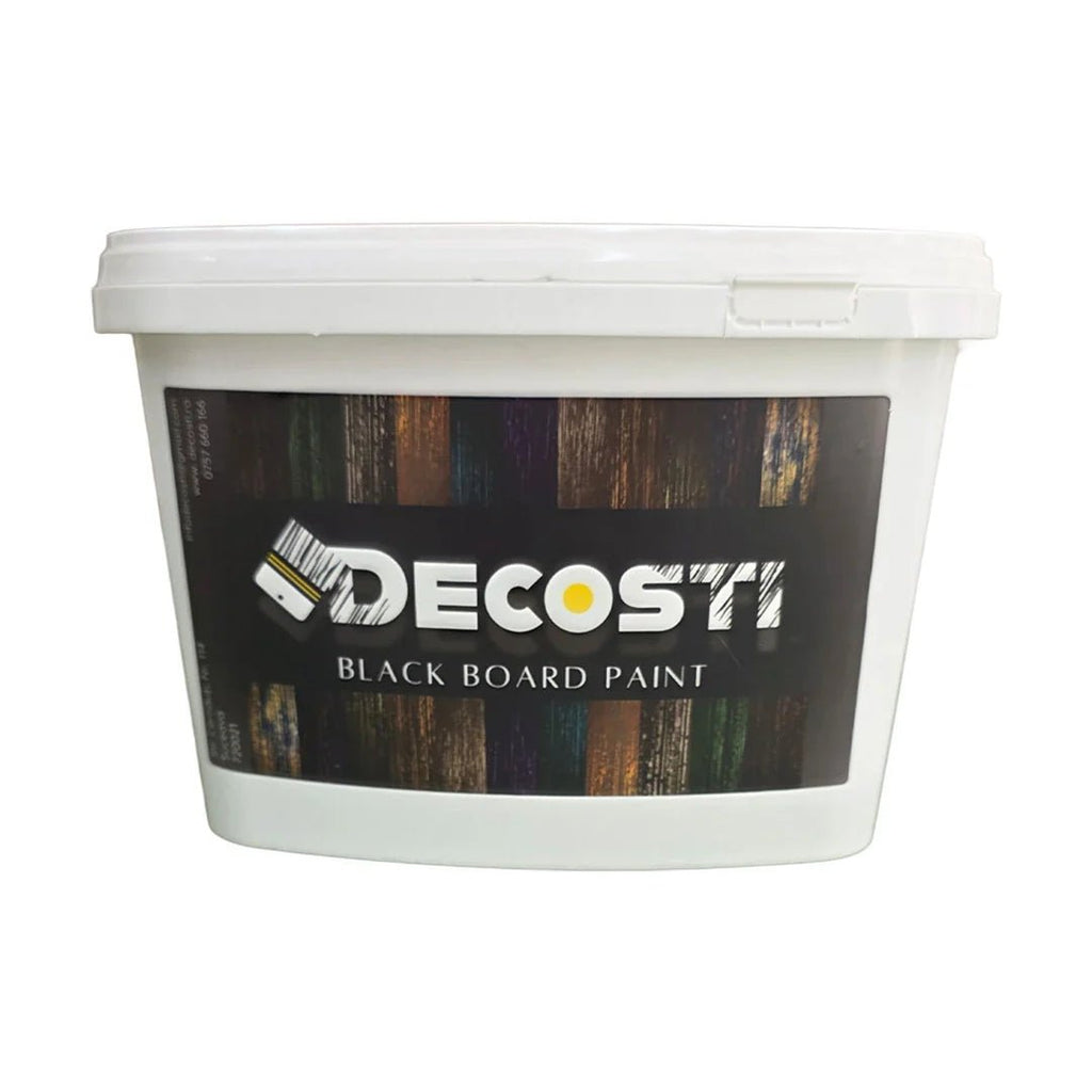 Vopsea neagră, mată, ultralavabilă Decosti, pentru efect de tablă (1 Kg, 3 Kg) - Pictorul Fericit