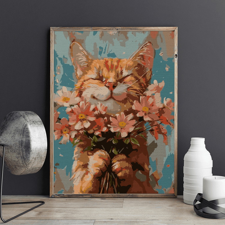Zâmbet felin - Pictură pe numere - Pictorul Fericit