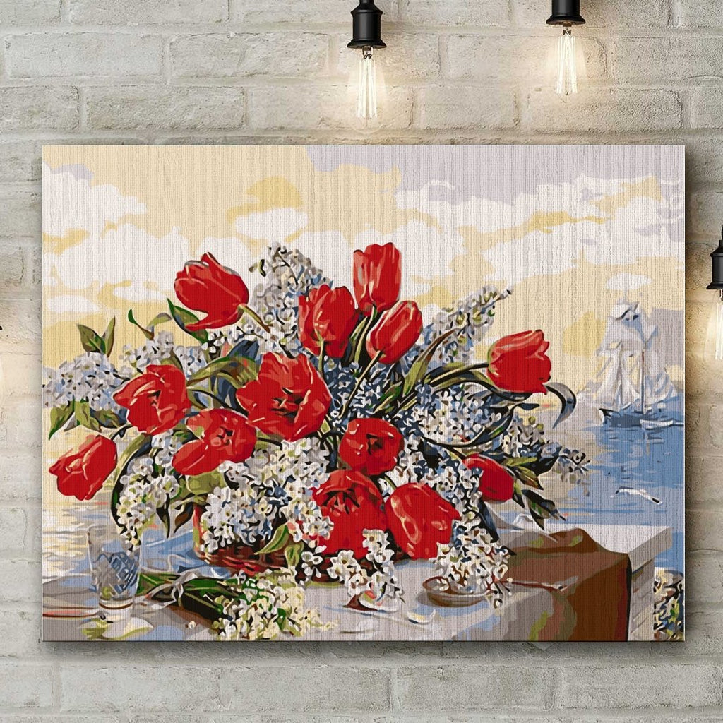 A Sea of Poppies - Pictura pe numere - Pictorul Fericit