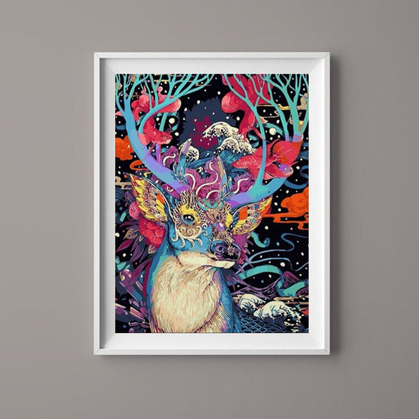 Angelic Deer - Pictură pe numere - Pictorul Fericit