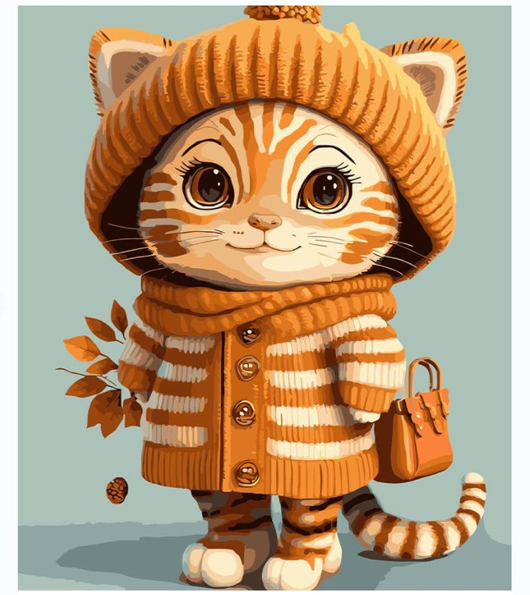 Autumn cat - Pictură pe numere - Pictorul Fericit