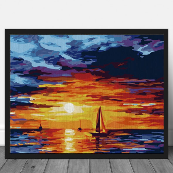 Beach Sunset - Pictură pe numere - Pictorul Fericit