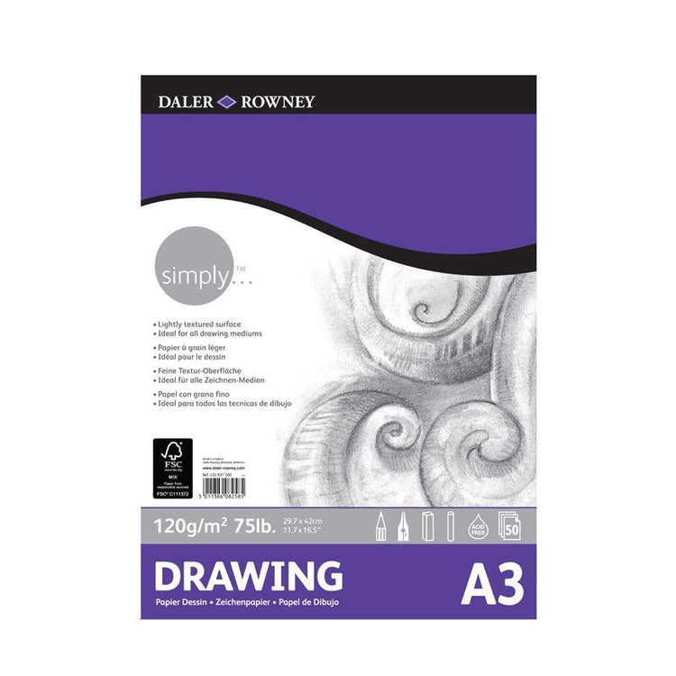 Bloc desen 120 g/mp, A3, A4 Simply Daler Rowney - Pictorul Fericit