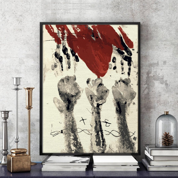 Bloody handprint (Moma) - Pictură pe numere - Pictorul Fericit