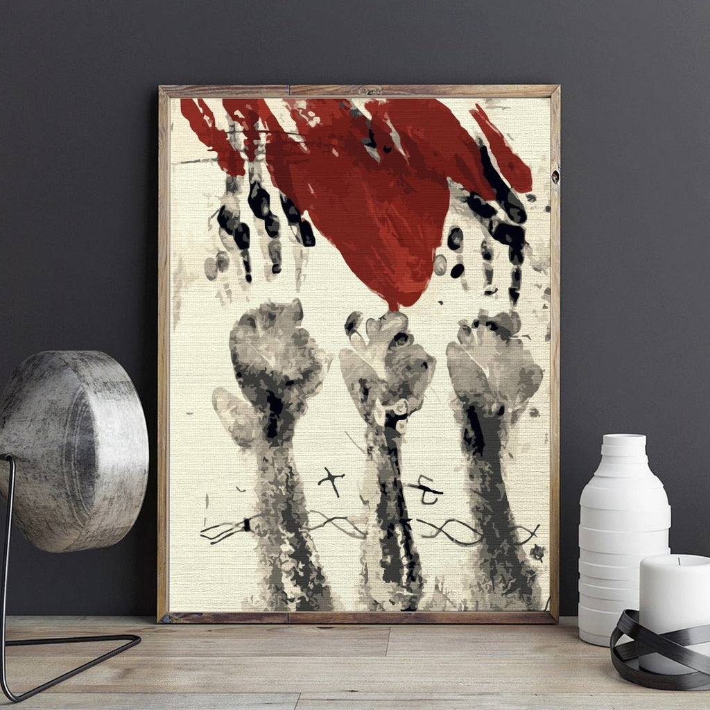 Bloody handprint (Moma) - Pictură pe numere - Pictorul Fericit
