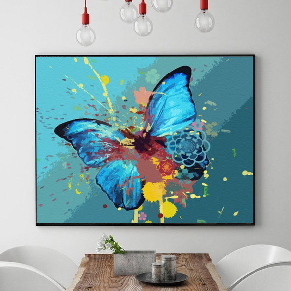 Blue Butterfly - Pictură pe numere - Pictorul Fericit