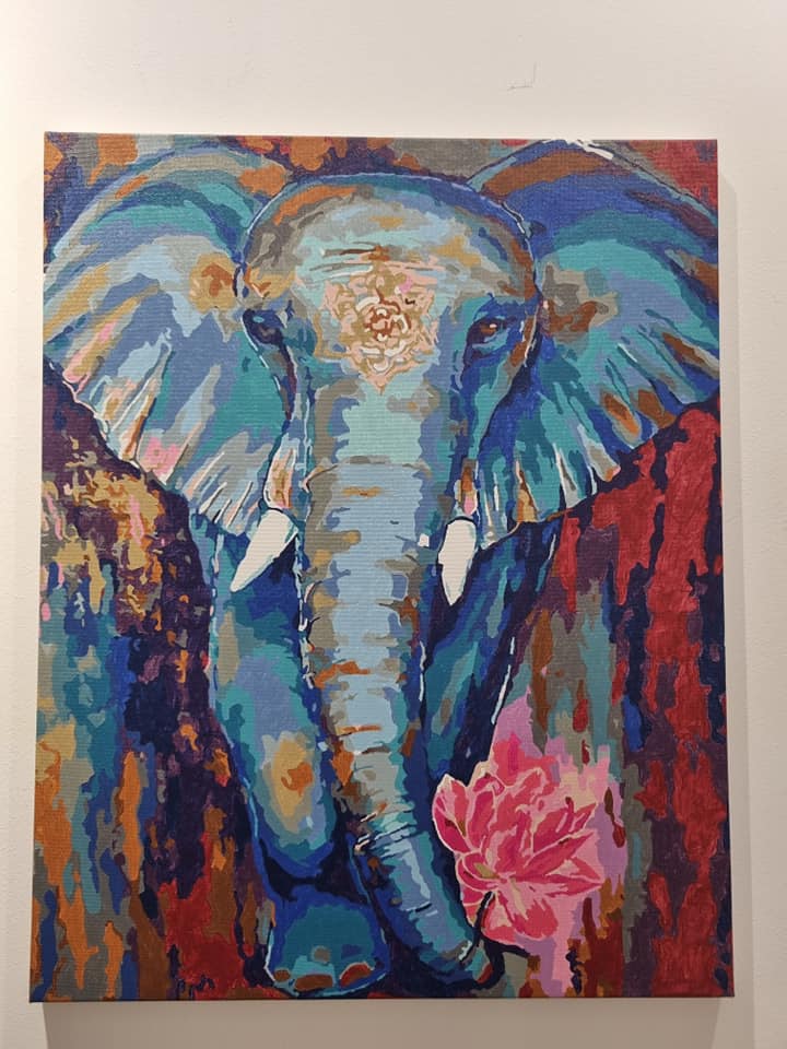 Blue elephant - Pictură pe numere - Pictorul Fericit