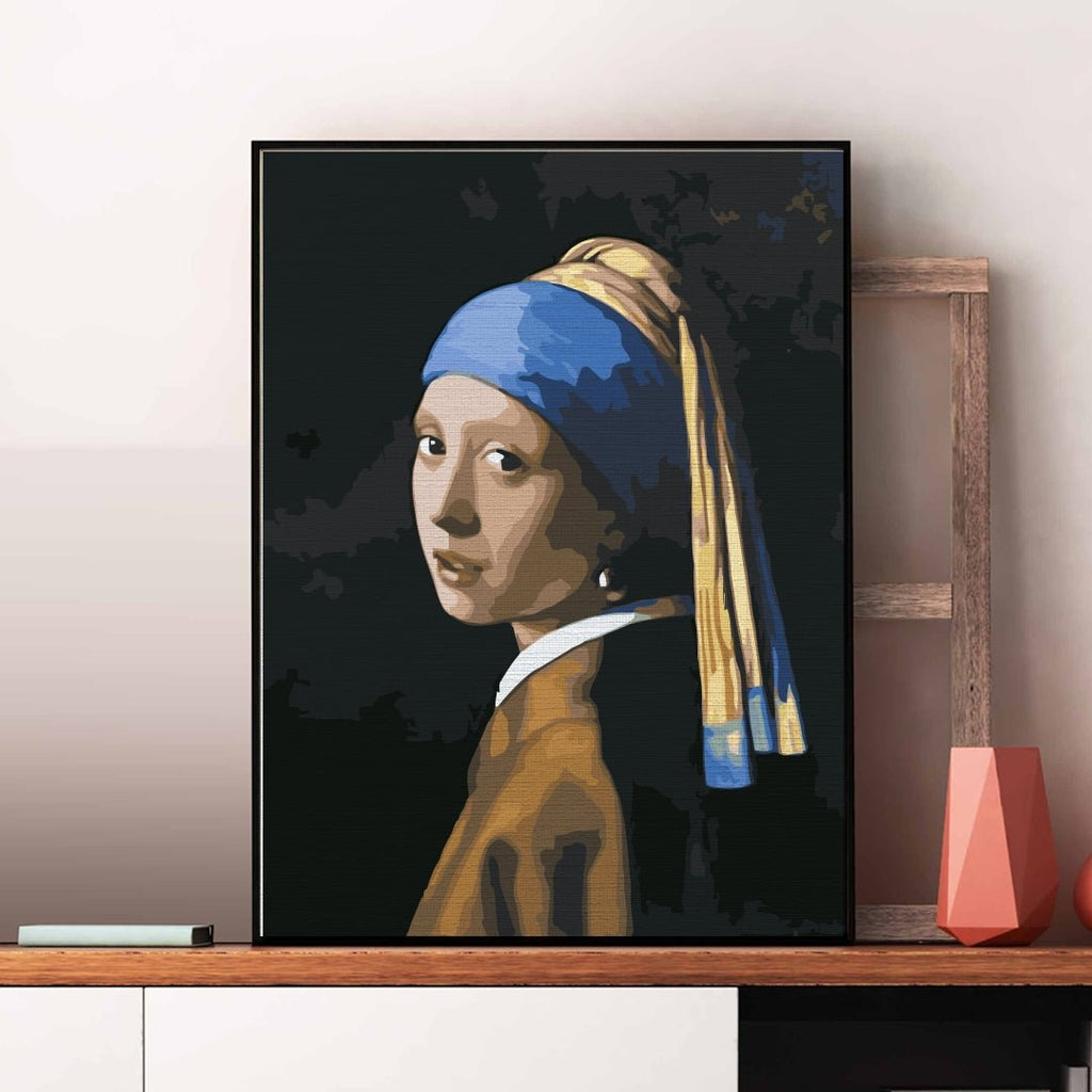 Captivating look (Girl with a pearl earring) - Pictură pe numere
