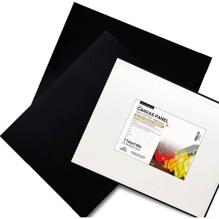 Carton pânzat negru, 3 mm, pânză 100% bumbac, textură medie, 30x40 cm, 40x50 cm Phoenix - Pictorul Fericit