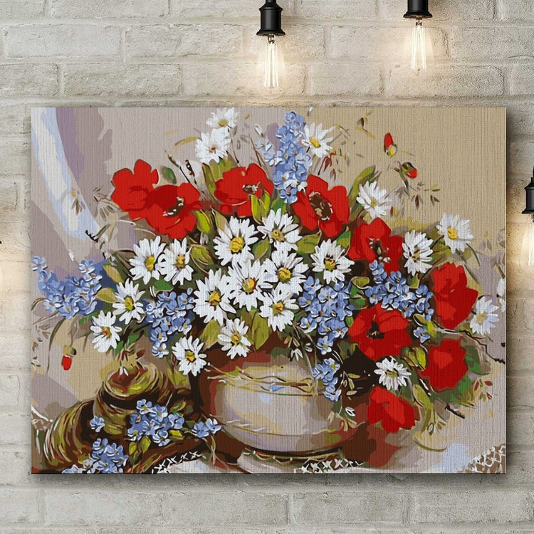 Classic Flowers Screen - Pictură pe numere - Pictorul Fericit