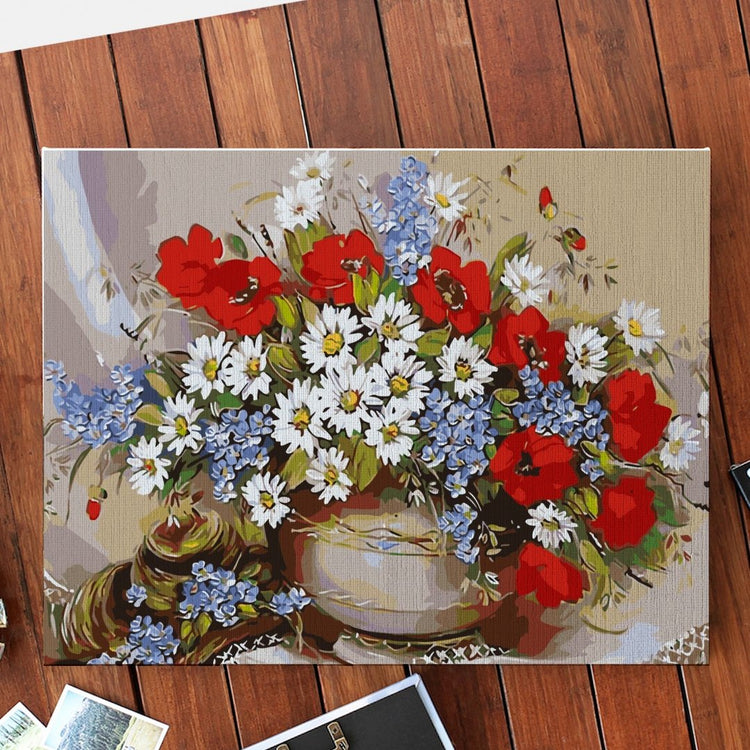 Classic Flowers Screen - Pictură pe numere - Pictorul Fericit
