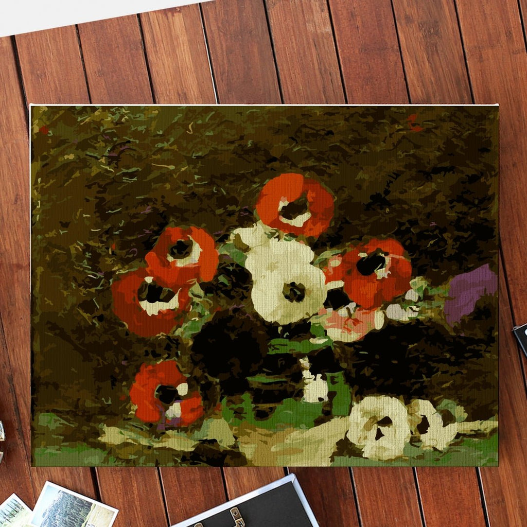 Colorful anemones (Anemone) - Pictură pe numere - Pictorul Fericit
