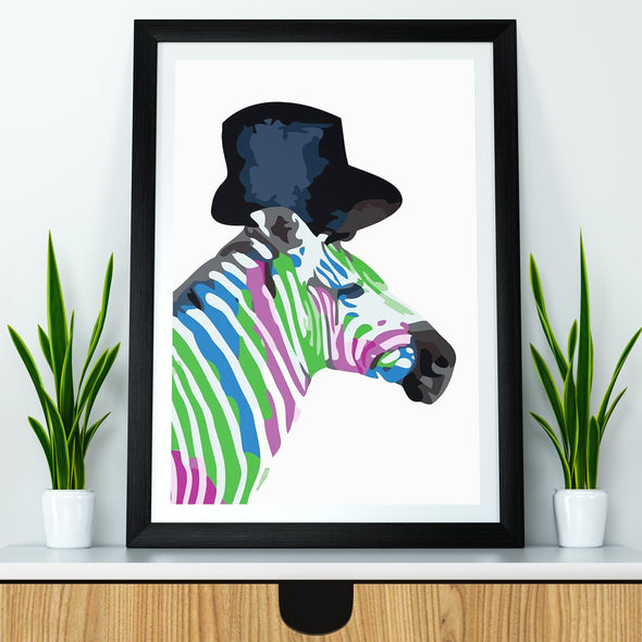 Colourful Zebra - Pictură pe numere - Pictorul Fericit