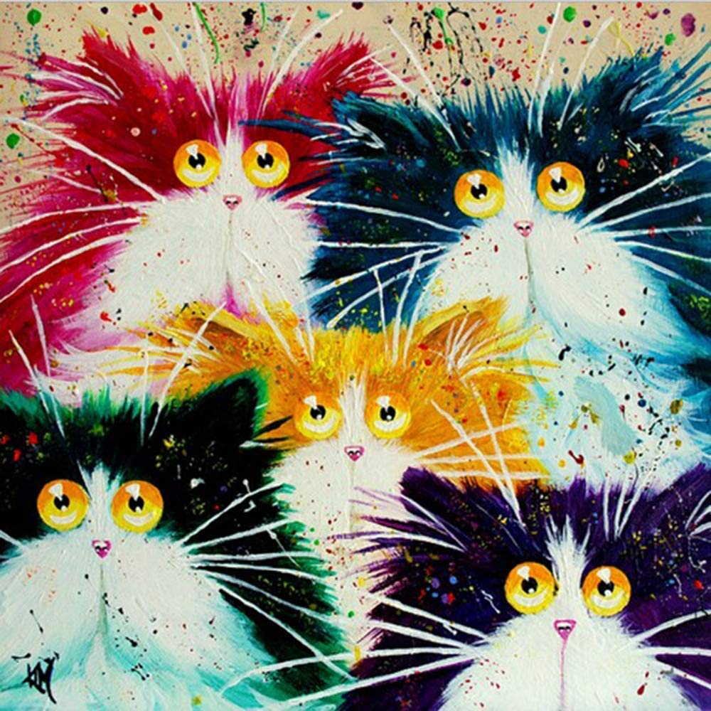 Curious Cats - Pictură pe numere - Pictorul Fericit