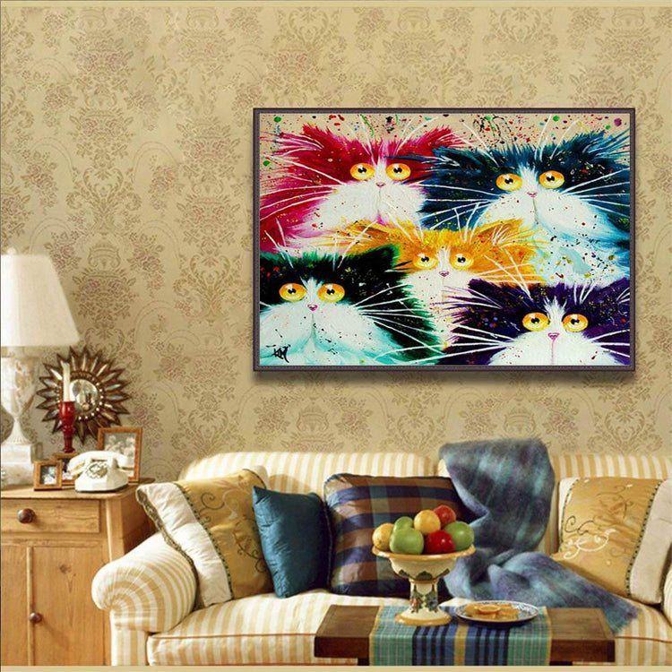 Curious Cats - Pictură pe numere - Pictorul Fericit