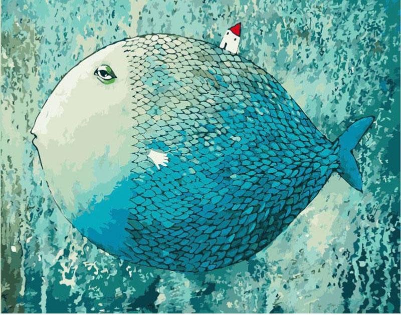 Deep Blue Fish - Pictură pe numere - Pictorul Fericit