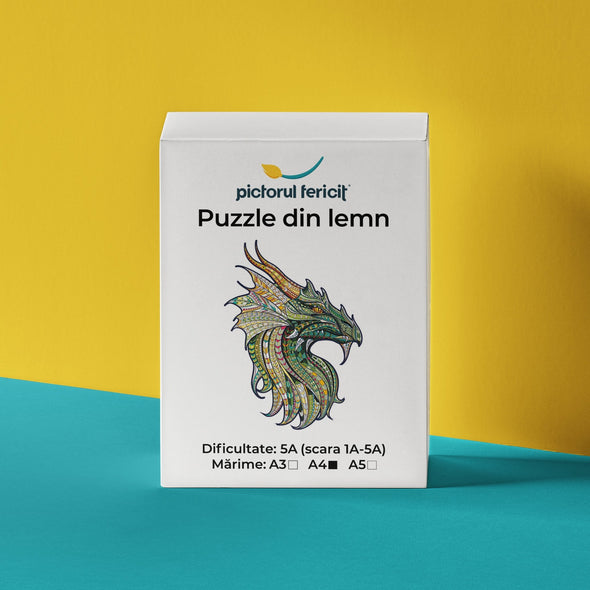 Dragonul fioros - Puzzle din lemn - Pictorul Fericit