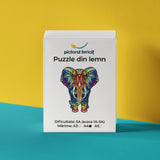 Elefantul talisman - Puzzle din lemn