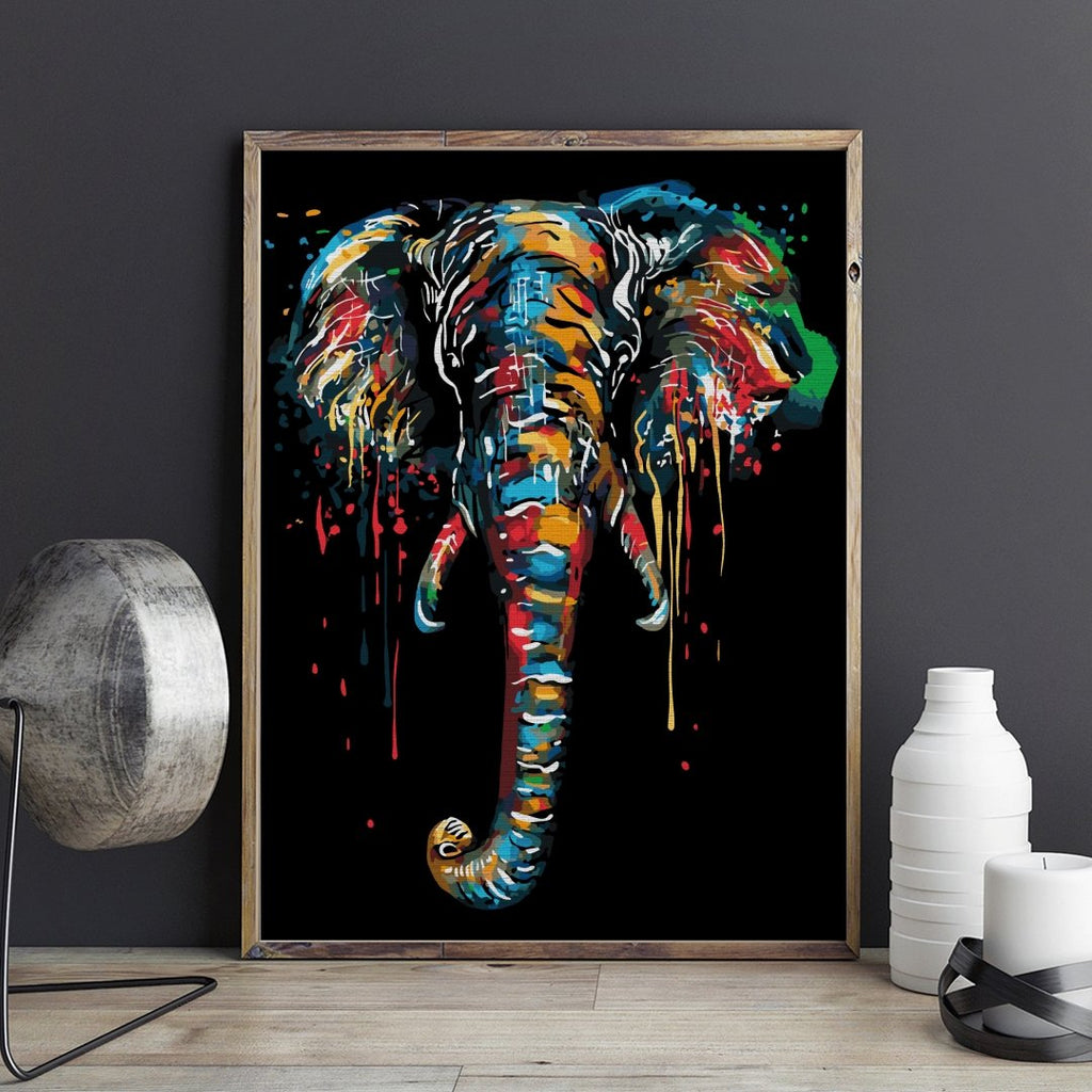 Elephant in colors - Pictură pe numere - Pictorul Fericit