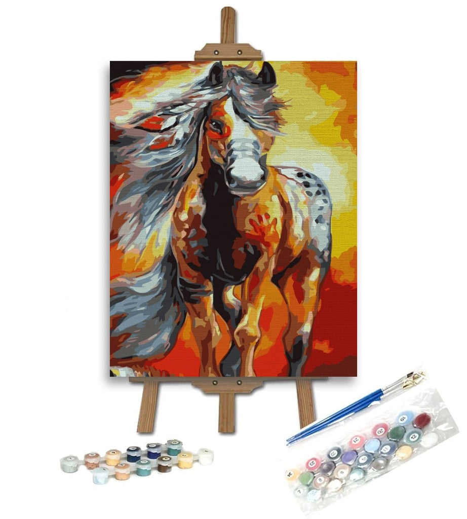 Flaming horse - Pictură pe numere - Pictorul Fericit