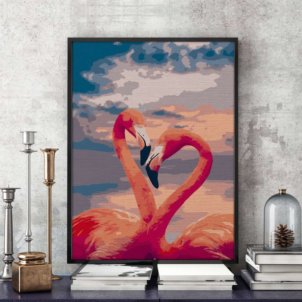 Flamingo Heart - Pictura Pe Numere - Pictorul Fericit