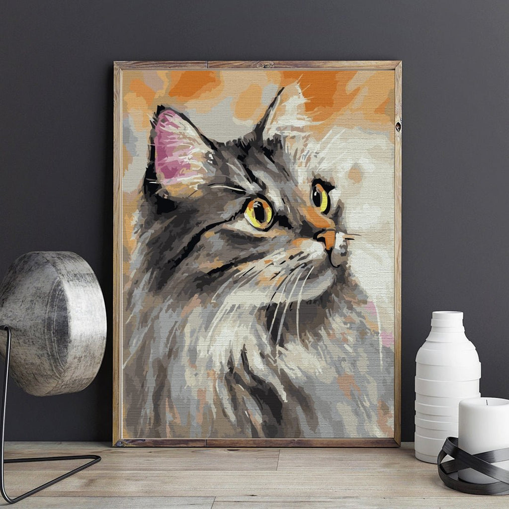 Fluffy cat - Pictură pe numere - Pictorul Fericit
