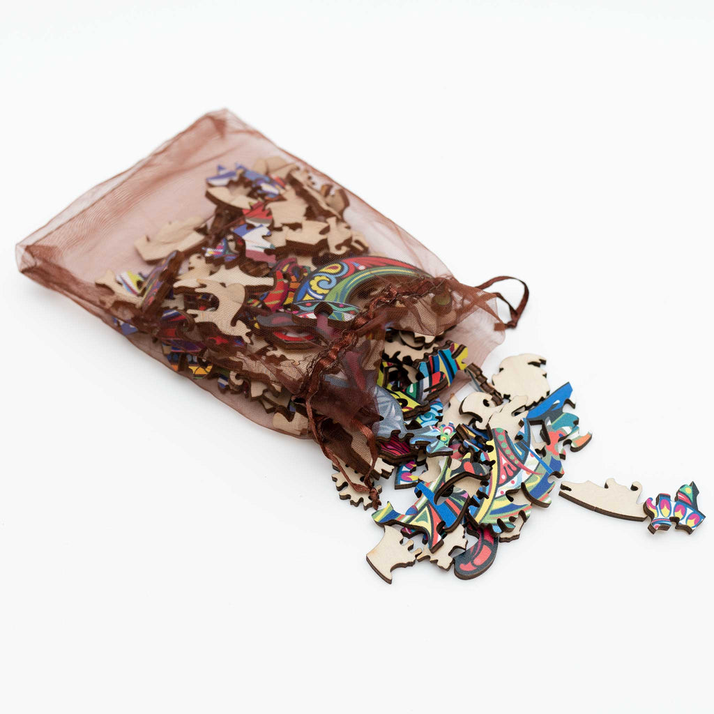 Fluturele Multicolor - Puzzle din lemn - Pictorul Fericit