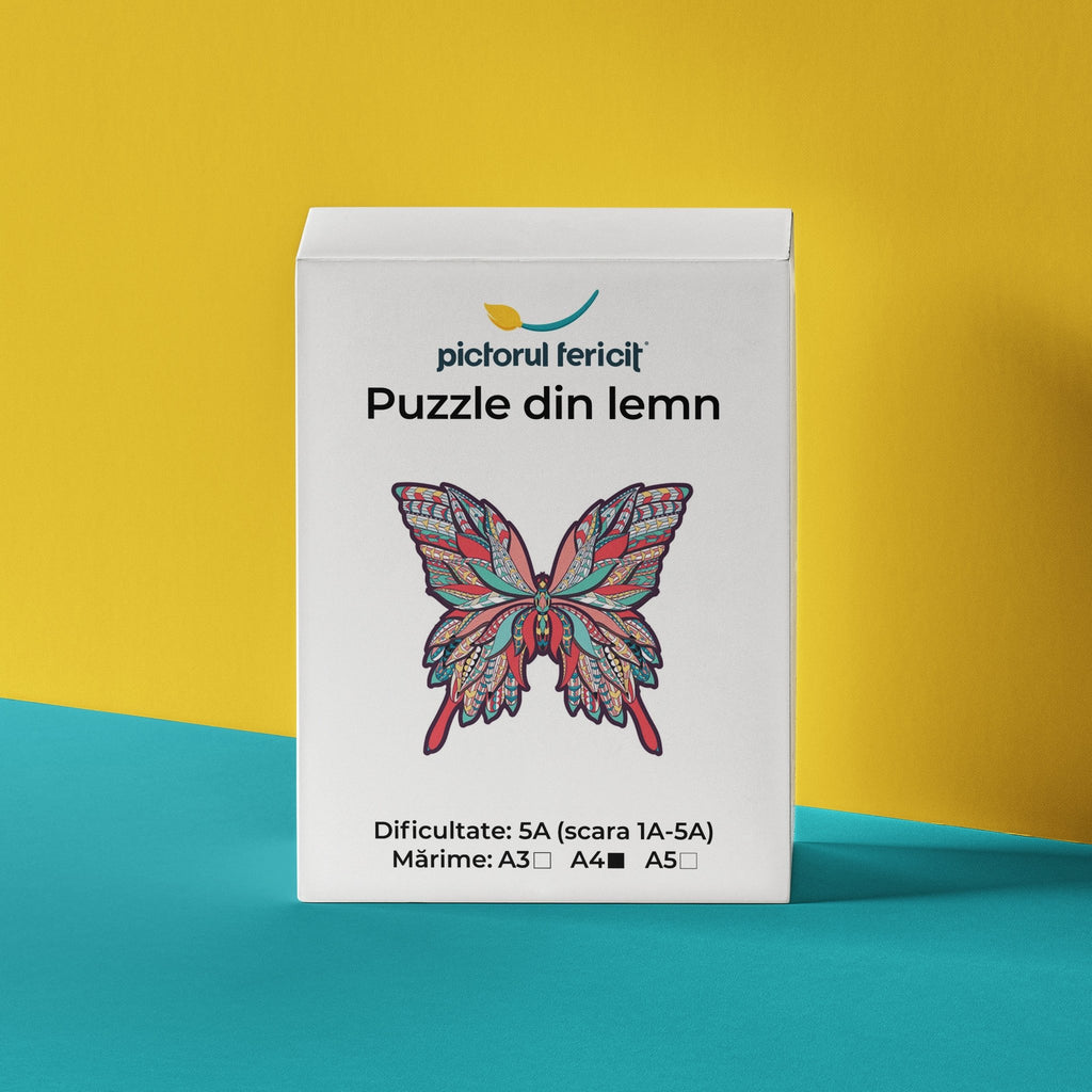 Fluturele Multicolor - Puzzle Din Lemn