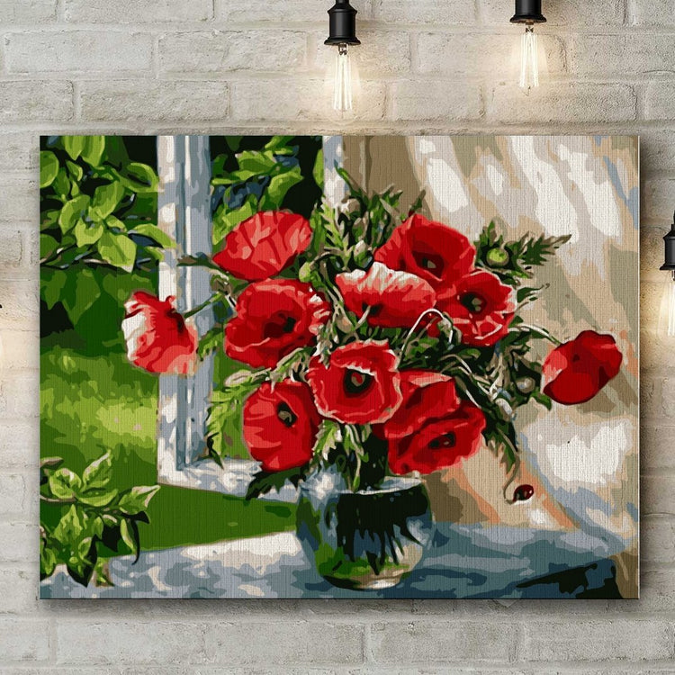 Fresh poppies - Pictură pe numere - Pictorul Fericit