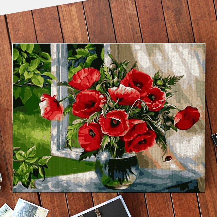 Fresh poppies - Pictură pe numere - Pictorul Fericit