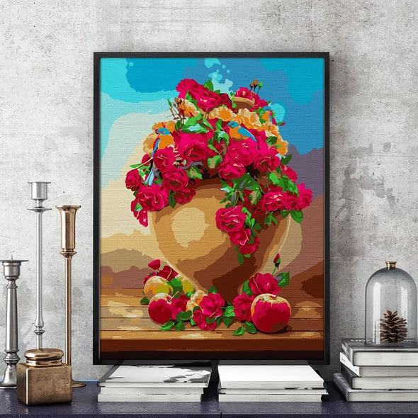 Garden roses - Pictură pe numere - Pictorul Fericit