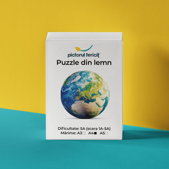 Globul pământesc - Puzzle din lemn - Pictorul Fericit