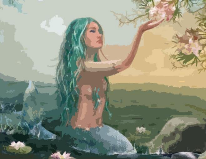 Gorgeous mermaid - Pictură pe numere - Pictorul Fericit
