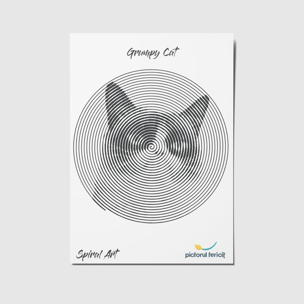 Grumpy cat - spiral art