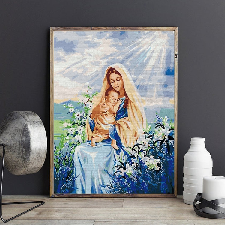Holy Mother and Son - Pictură pe numere - Pictorul Fericit