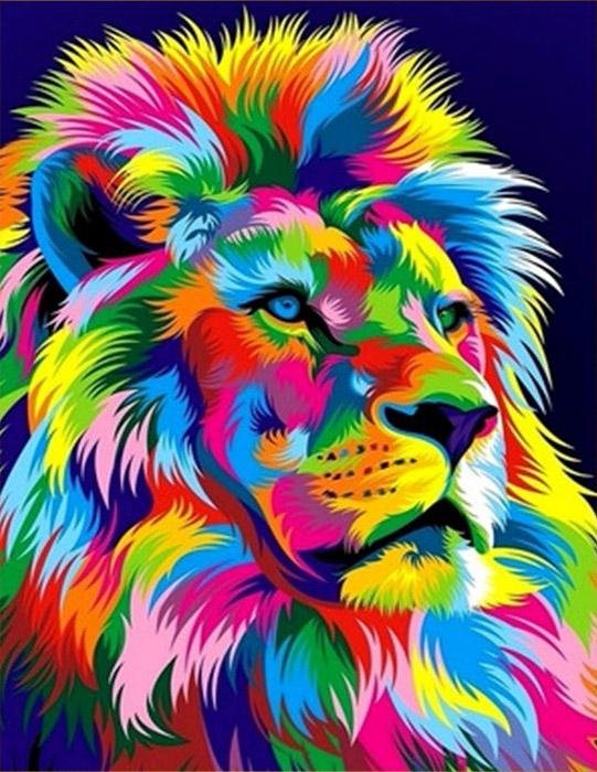 Imposing Lion - Pictură pe numere - Pictorul Fericit