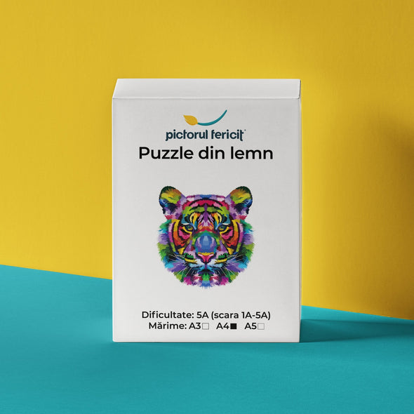 Înțeleptul Tigru - Puzzle din lemn - Pictorul Fericit