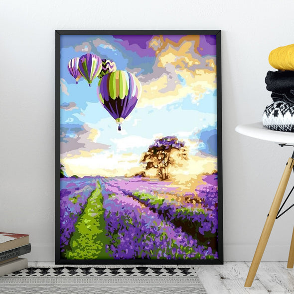 Lavender in the Sunset - Pictură pe numere - Pictorul Fericit